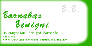 barnabas benigni business card